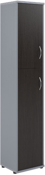 Шкаф колонка с глухой малой и средней дверьми СУ-1.8(L) Венге/Металлик 406*365*1975