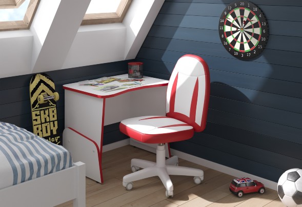 Стол STG 7050 Белый/Красный 700х500х595/695