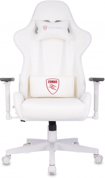 Кресло игровое Zombie Neo белый эко.кожа крестов. пластик пластик белый