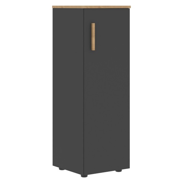 Шкаф колонка с глухой средней дверью и топом FMC 40.1(R) Белый премиум/Дуб Гамильтон 404х429х1213