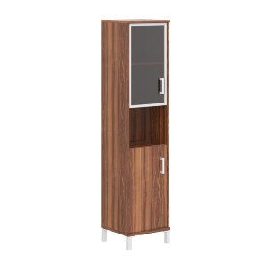 Шкаф-колонка высокая с малой стеклян. дверью в AL-рамке и глухой B 431.9(L) 475х450х2054